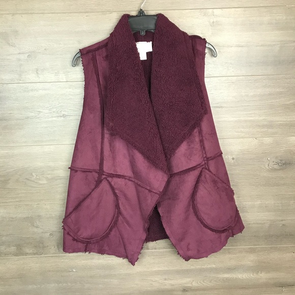 Caslon Womens Reversible Faux Shearling Vest - Picture 2 of 8